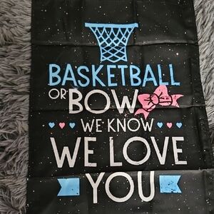 Basketball or Bow We Love You Garden Flag - Gender Reveal